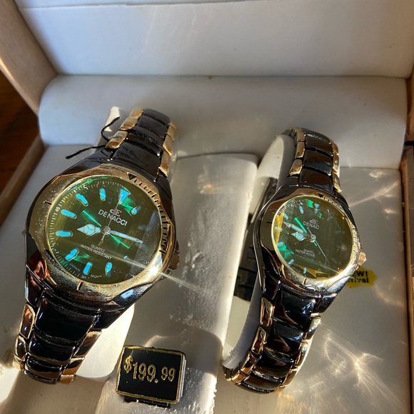 Vintage DENACCI His & Hers Watch set Water Resistant NEW In Box! $199 Retail - Picture 2 of 14
